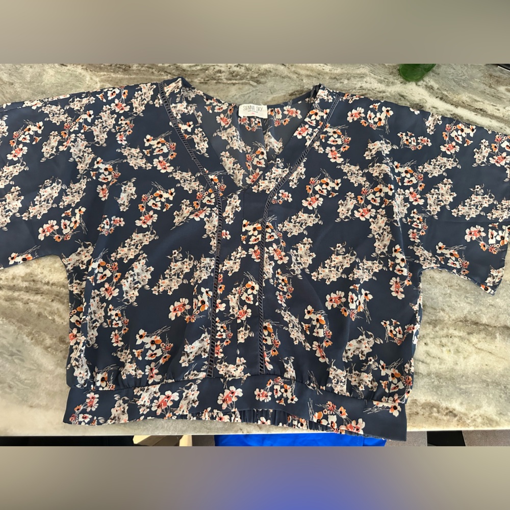 Sienna Sky Navy Floral Blouse